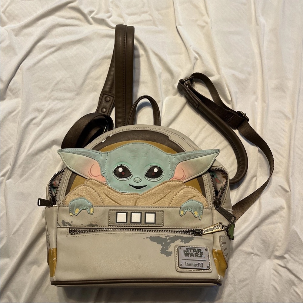 Loungefly Star Wars Grogu Backpack - Cream, Brown, Green